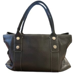 Vintage Michael Kors Greenwich Pebbled Leather Black Tote Bag Large Purse P6